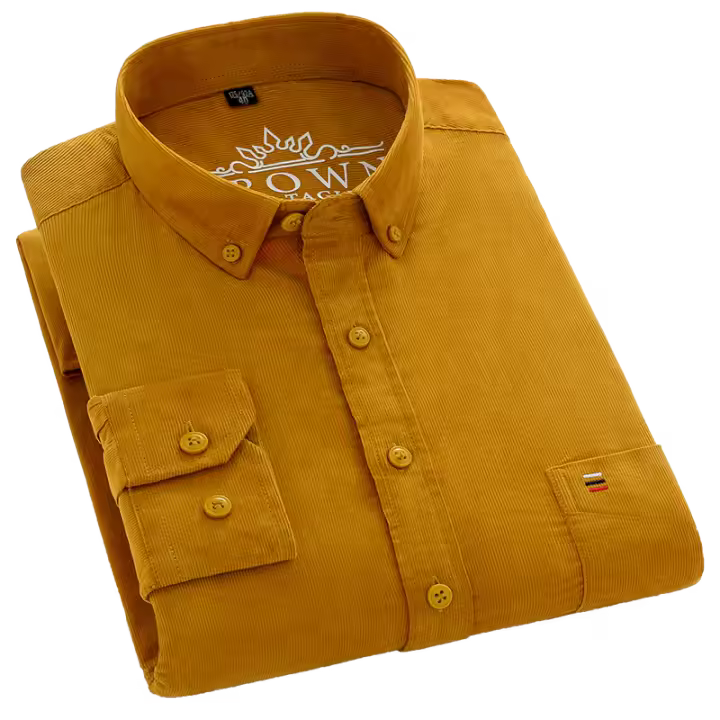 Camisa De Lona Algodón 100% Talla Grande 7XL Para Hombre Casual Manga Larga Cuello En V Prenda Trabajo Con Bolsillos - 1