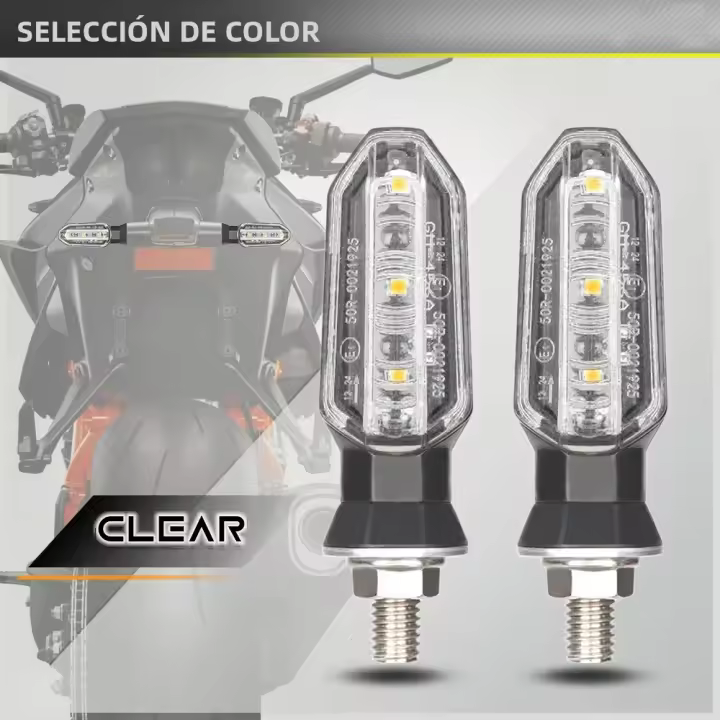 NLpearl Lámpara De Señalización LED Para Moto 8mm Mini Blinker Flotante Amarillo Flujo Indicador De Giro Accesorios De Moto - 1