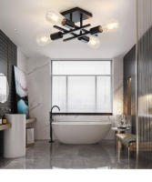 Modern Nordic 4-luz Techo, Base E27, Luz Colgante Para Sala De Estar, Dormitorio, Estudio (sin Bombilla) Material De Cuerpo Hierro - details 5