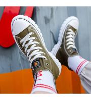 Zapatillas De Lona Vulcánicas Clásicas Para Hombres Y Mujeres Con Plataforma Alta Y Punta Abierta Moda Transpirable Y Cómodas Deportivas Coreanas - details 10