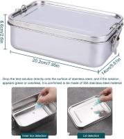 Stainless Steel Lunch Box, 1400ML Bento Box with Lock Clip, Leak-Proof Portable Food Storage Container for Salad Sandwich - details 2