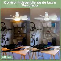 52cm Silencioso Ventilador de Techo with Luz LED y Mando, 40W Lampara Ventilador Techo, with Casquillo E27 - details 2