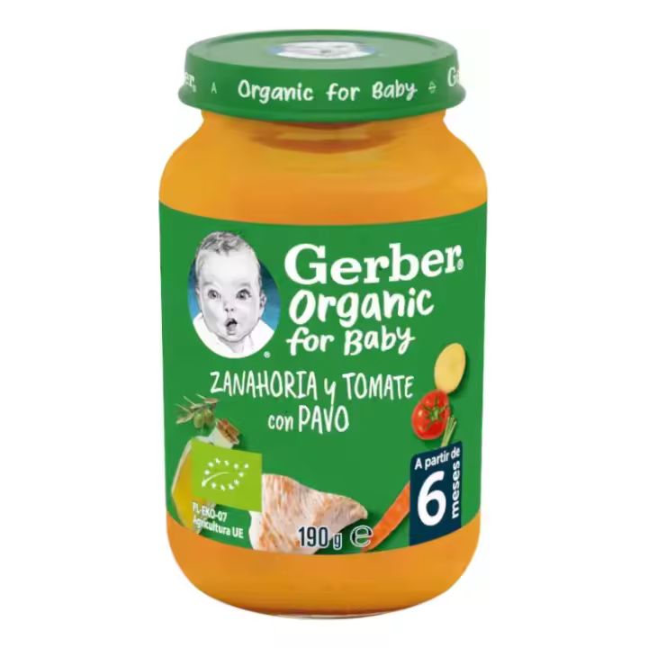 Gerber Organic Zanahoria Tomate Pavo 190 Gr - 1