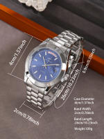 Reloj De Moda Para Hombre Reloj De Pulsera De Acero Inoxidable Reloj De Cuarzo Para Parejas Regalo Para Padre Reloj Casual Diario De Negocios - details 1