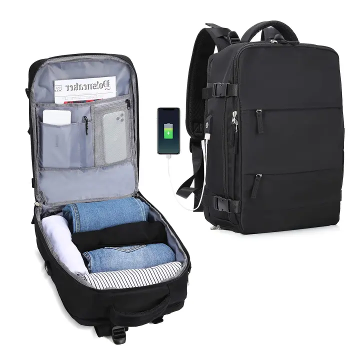 Mochara Viaje Cabin Avion45 * 31*20 para Ryanair, Maletas de viaje avion cabin Bolsa de Cabina para EasyJet Equipaje de Mano Cabina Avion Mochila de Senderismo - 1