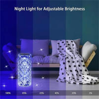 Lámpara De Mesa De Rosas De Cristal LED Con Control Remoto Y USB Luz Nocturna Romántica De Diamantes Decoración En 16 Colores - details 11