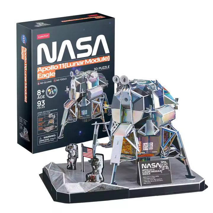 Puzzle 3D NASA - Modulo Lunar Eagle | Maquetas para Construir Adultos Y Niños 93 Piezas | Puzzles 3D | Puzzle 3D Adultos | Puzzle 3D Niños | Maquetas para Montar - 1