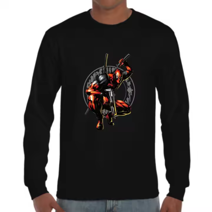 The Fan Tee Camiseta Manga Larga de HOMBRE Deadpol Antiheroe 001 - 1