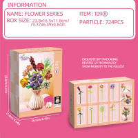 Bloques De Construcción De Bouquet De Flores Eterna Rosa Y Girasol Modelo De Planta Con Vaso Juguete DIY Para Niños Regalos Creativos Decoraciones De Escritorio - details 41