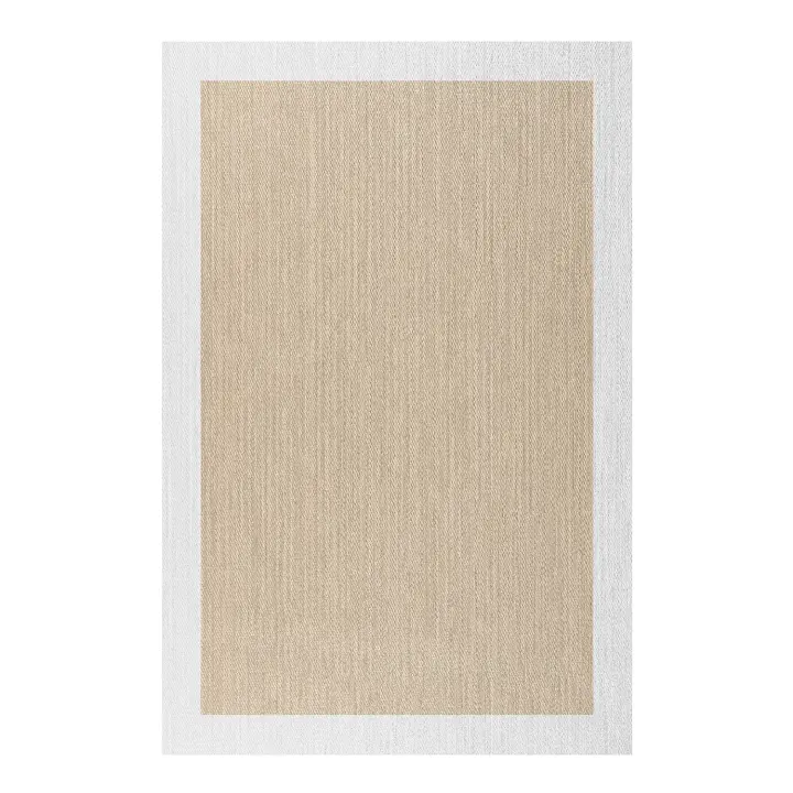 Alfombra vinilica de Tejido Trenzado Premium de Alta Gama Alfombras de habitacion Lavable Antideslizante y Resistente Salon baño hogar Cocina Pasillo Infantil Líneas Blancas STORESDECO - 1