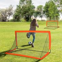 HOMCOM Porterías de Fútbol, Red de Fútbol, Juego de 2 Mini Porterías, Plegables, Metal, Tela Oxford, para Niños, Exterior, Naranja, 183 x 90 x 90 cm - details 4
