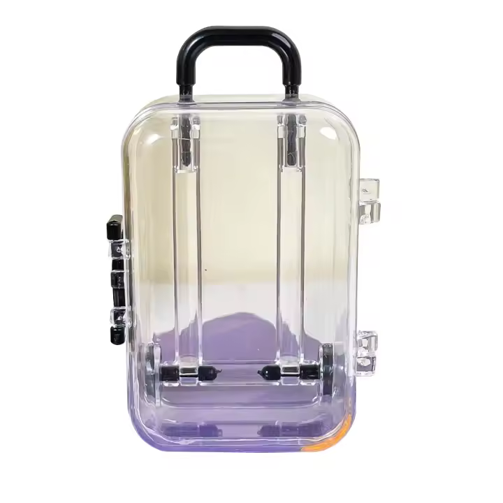 Organizador De Escritorio Mini En Forma De Troleo Caja De Almacenamiento Para Clips Transparente Plástico Adorno Pequeño Para Escuela Y Oficina - 1