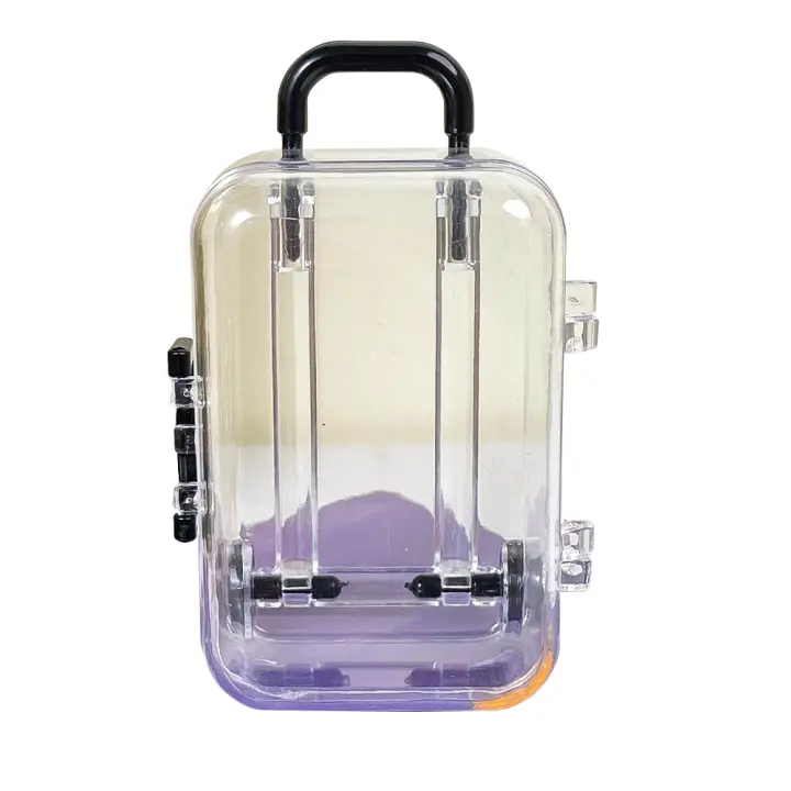Organizador De Escritorio Mini En Forma De Troleo Caja De Almacenamiento Para Clips Transparente Plástico Adorno Pequeño Para Escuela Y Oficina - 1