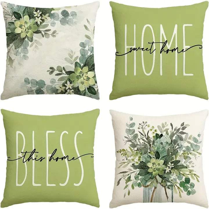 4 unidades cuatro estaciones vacaciones Almohadas Tapas, impreso hogar Cojines para sofá y decorativo Almohadas - 1