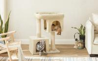 Feandrea Árbol para Gatos, Torre para Gatos de 84 cm, L, para Gatos Grandes de hasta 7 kg, Plataforma Grande para Gatos, 2 Cuevas para Gatos, Rascador, Gris Ahumado/Beige/Gris Claro/Blanco Crema - details 1