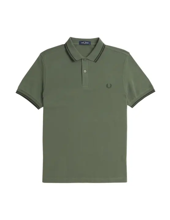 Polo Fred Perry Twin Tipped Hombre Verde - 1