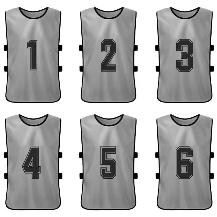 Chalecos De Deporte Para Niños 6/12PCS Camisetas De Fútbol Rápidas Secado Uniforme De Equipo De Baloncesto Entrenamiento Con Números - 1