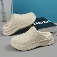 Zapatillas De Algodón Para Hombre Invierno Impermeables Con Peluche Interior Y Exterior Casuales Adecuadas Para El Hogar Y Exteriores Mantienen Calientes Medias Mitad Zapatos Plana Unisex - details 15