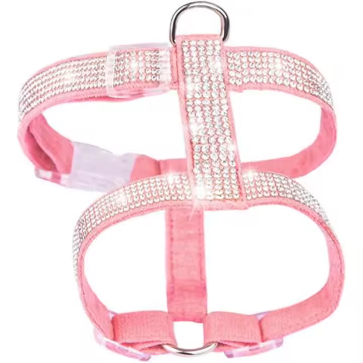 Collar de Perro Ajustable Verde con Brillante de Rhinestone - 1