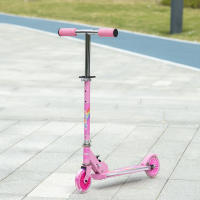HOMCOM Patinete para Niños Plegable Patinete Infantil con Luces Música 4 Altura Ajustable Ruedas Brillantes Pedal LED para 3-7 Años Carga 50 kg 67x32x65-78 cm - details 1