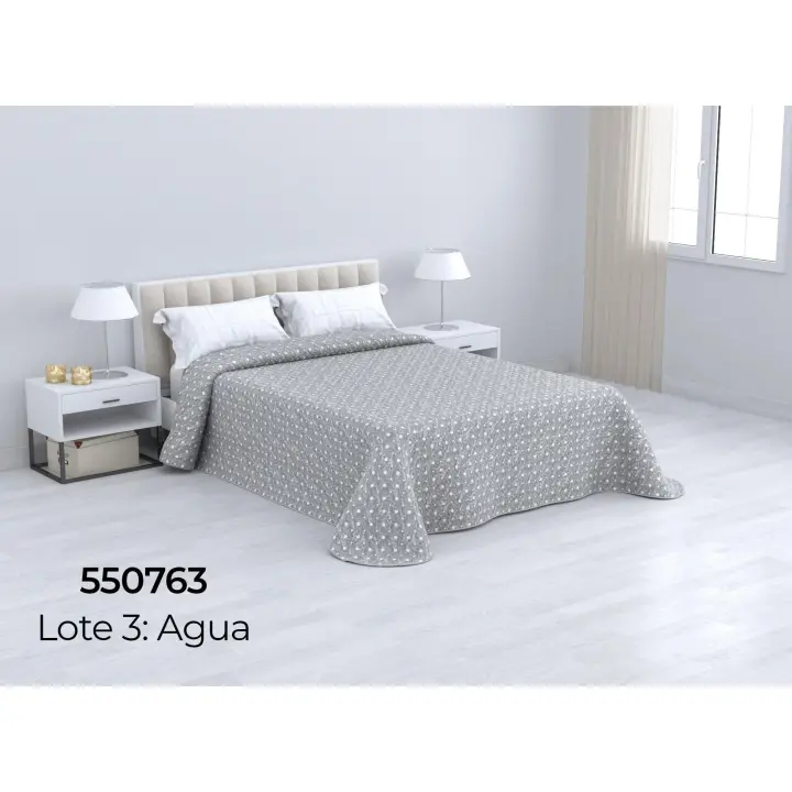 Colcha Bouti Reversible Estampada. Fina y Ligera. Extra Suave. Cama de 90,105, 135, 150. Ideal para Primavera y Verano. 100% Poliéster, Relleno Fibra Hueca. NO INCLUYE FUNDAS DE COJÍN. - 1
