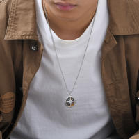 Collar masculino con colgante de ojo de tigre y estrella de 8 puntas - Acero inoxidable hipoalergénico - details 5