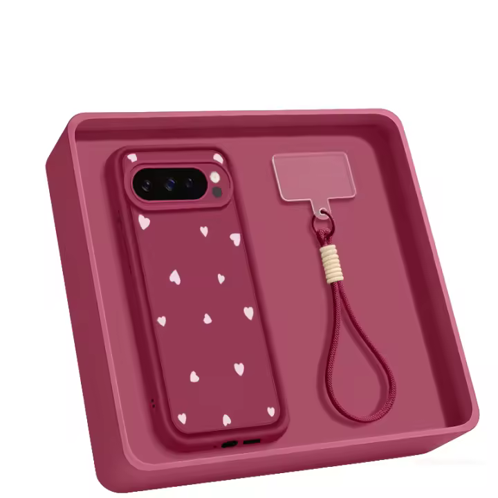 Funda De Teléfono Con Estampado De Corazón De Amor Para Google Pixel 10 9 pro XL 8 7 pro 9A 8A 7A Silicona Suave Con Correa Para Pixel 10 9 pro - 1