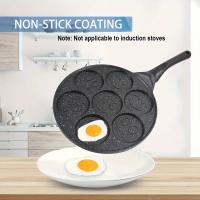 Sartén antiadherente para panqueques para un desayuno perfecto, sartén antiadherente de dibujos animados de siete agujeros fácil de limpiar para el desayuno en casa, sartén para freír, sartén para hornear, sartén de artefacto - details 1