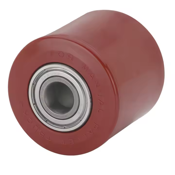 CABLEPELADO Rueda transpaleta rodillo, Rueda de carretilla elevadora manual, Rueda de carga para transpaleta, Diámetro 82 mm, Ancho banda 60 mm, Diámetro buje 20, Capacidad carga 450 Kg, Poliuretano - 1