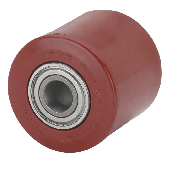 CABLEPELADO Rueda transpaleta rodillo, Rueda de carretilla elevadora manual, Rueda de carga para transpaleta, Diámetro 82 mm, Ancho banda 60 mm, Diámetro buje 20, Capacidad carga 450 Kg, Poliuretano - 1