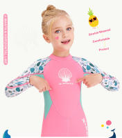 Traje De Baño De Neopreno 2.5MM Para Niñas Traje De Natación Térmico Con Manga Larga Para Natación Y Surf Ropa De Medusa - details 2