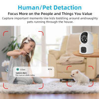 Cámara De Seguridad Inalámbrica WIFI E9 Binocular Con Rastreo Automático De Cuerpo Humano Vigilancia Interior 1080P Mini Camera - details 3