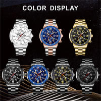 Reloj De Pulsera Deportivo De Lujo Para Hombre 2023 DEYROS Acero Inoxidable Cuarzo Con Calendario Y Manecillas Luminosas Correa De Cuero - details 5