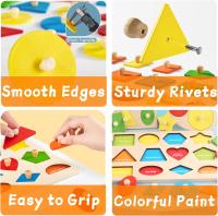 Juguete Educativo Montessori De Madera Para Bebés Tablero De Aprendizaje De Colores Y Formas Juego De Rompecabezas Para El Desarrollo Motor Fine - details 9