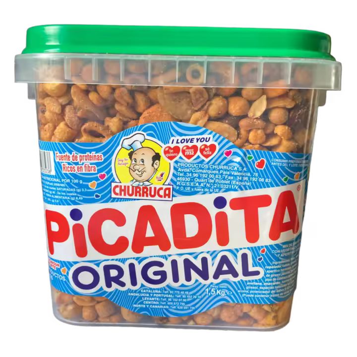 Churruca Picadita Original Revuelto Cubo 1,5 kg Mix de Frutos Secos con Cereales Tostados y Aperitivo Horneado - 1
