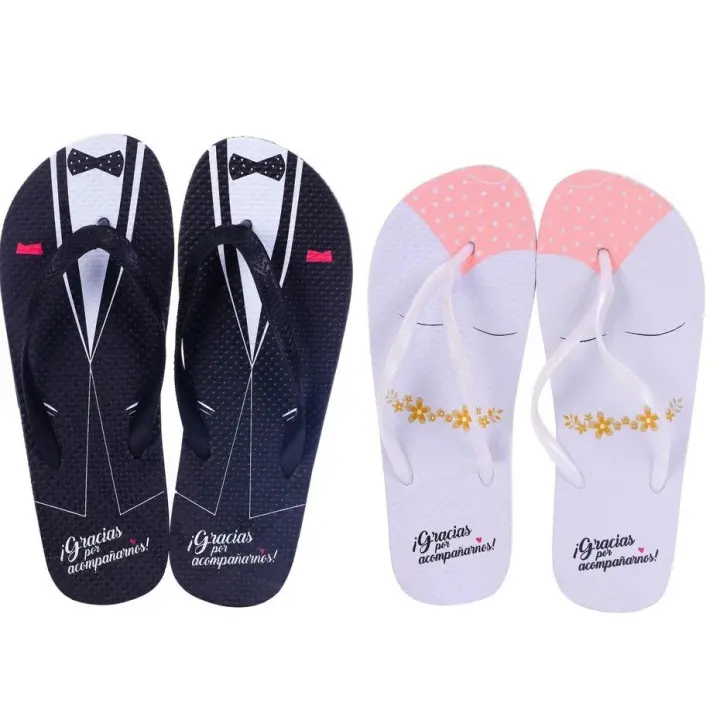 Disok - Lote de 12 Pares Chanclas Novios Surtidas para Bodas Unisex - Detalles para Bodas Originales Invitados - 1