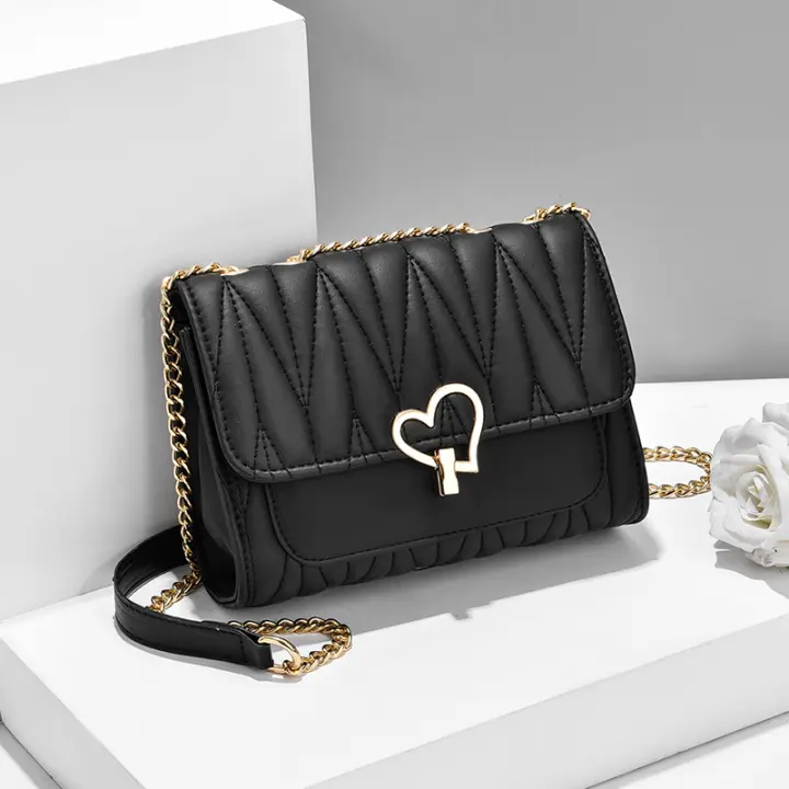 Bolso De Mano Para Mujer With Ondas Bolso De Mensajero Elegant Para Mujer,Bolso De Hombre Elegant Para Mujer,Bolso De Hombre Que Combina Con Todo Para Mujer,Bolso De Hombre Con Solapa De Cadena, corazón de melocotón, Nueva moda - 1