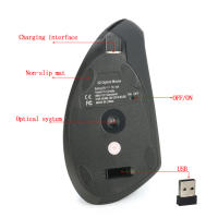 Ratón Inalámbrico Recargable 4800DPI Ergonómico y Silencioso - Diseño Vertical with 6 Botones Programables, Carga USB-C y 60 Días Autonomía (Compatible with PC/Mac/Portátil, 2,4 GHz) - Negro/Azul - details 0