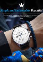Reloj De Negocios Para Hombre OLEVS 2880 Con Correa De Cuero Resistente Al Agua Cronógrafo Reloj De Pulsera Con Fecha Y Luz - details 0