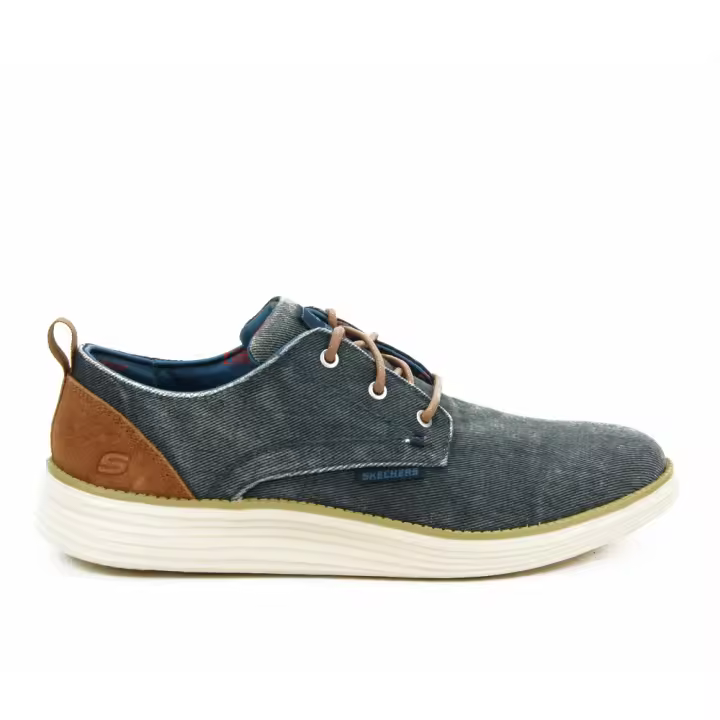 Skechers mod. 65910 zapato sport para hombre en tejano, cordones - 1