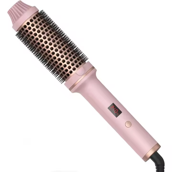 Caliente Redondo Doble PT de 1,5 "-Tecnología de Iones negativos para Cabello Pulido y alisado - 1