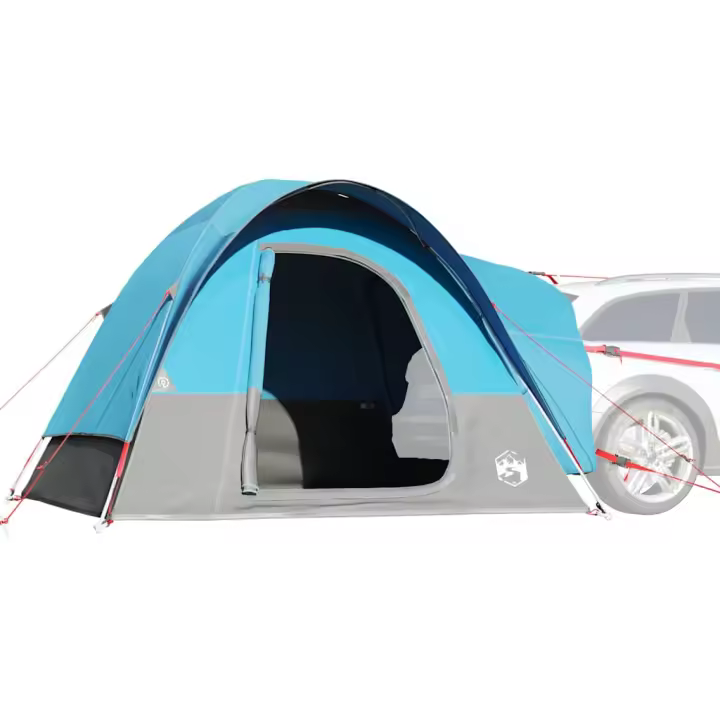vidaXL Tienda de campaña de coche para 4 personas impermeable en color Azul/Verde/Gris y naranja - 1