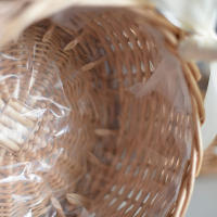 Cesta De Paja Tejida Con Flores Para Almacenamiento Cesta De Novia De Flores Hecha a Mano Para Decoración De Hogar Y Bodas - details 4
