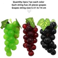 12 Hileras De Uvas Artificiales Con 3 Hileras De Uvas 100pcs De Alambre De Atado Hojas Grandes Guirnalda Para Boda Pa - details 2