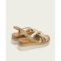 PORRONET 3033-126 Sandalias plataforma mujer 32125 24V SANDALIA CUÑA CRUZADA ARENA PLATINO - details 1