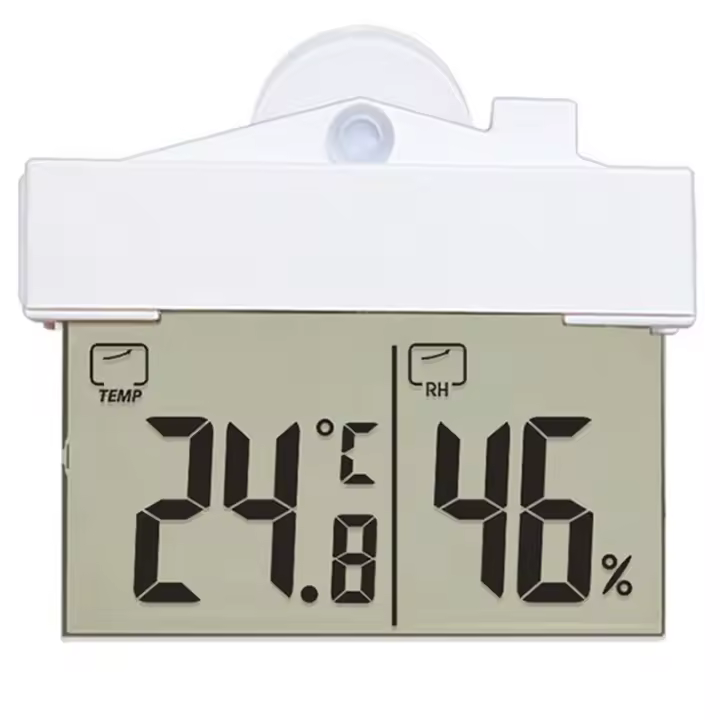 Termómetro Digital transparente para el hogar, higrómetro para interiores y exteriores, medidor de humedad, estación con pantalla de ventana - 1