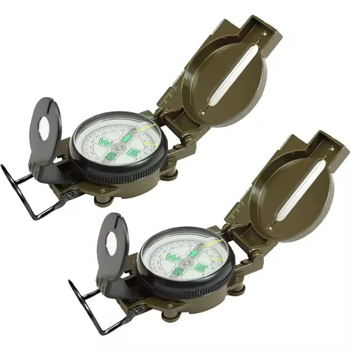 Brújula multifunción impermeable de mano para montañismo, camping-verde - 1
