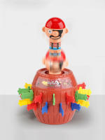 Juego De Tablero Interactivo Para Niños Pirata Con Bucket Y Espada De Madera Parodia Y Broma Juego Mr. Game Para Aprendizaje Temprano - details 0