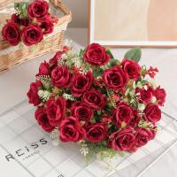 1/3Pcs Arreglo De Rosas Artificiales Para Decoración De Hogar Y Jardín Decoración De Bodas Y Fiestas Fake Flowers Para Exterior Y Navidad - details 2