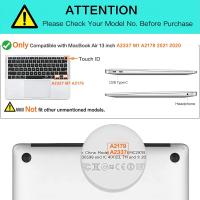Funda De Teclado Para MacBook Air 13 Pulgadas 2022 2021 2020 Lanzamiento A2337 M1 A2179 Con Touch ID Protección Impermeable Silicona - details 1